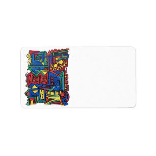 High Noon-Hand Painted Abstract Art Label