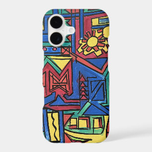 High Noon-Hand Painted Modern Geometric Art iPhone 17 Case