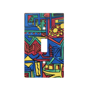 High Noon-Hand Painted Modern Geometric Art Light Switch Cover