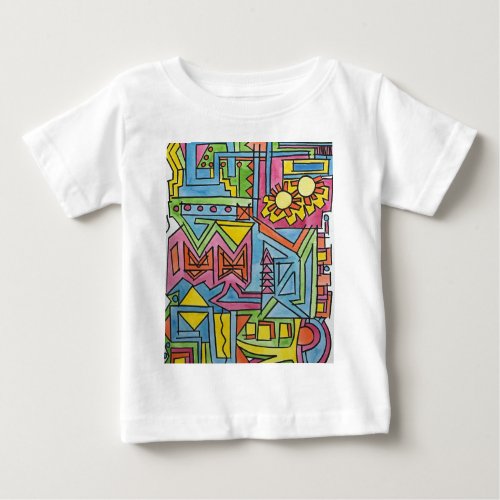 High Noon_Modern Geometric Watercolor Art Baby T_Shirt