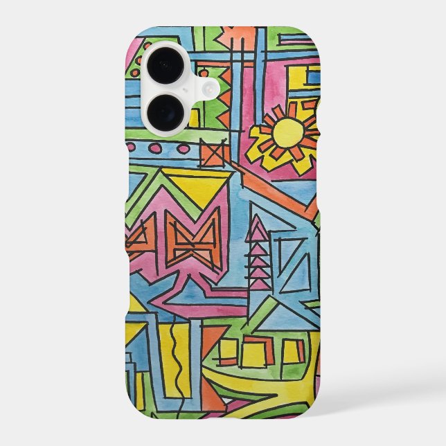 High Noon-Whimsical Modern Geometric Art Case-Mate iPhone Case (Back)