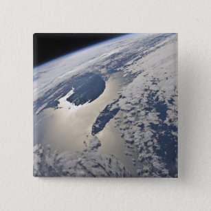 High-oblique view of the Gaspe Peninsula Pinback Button