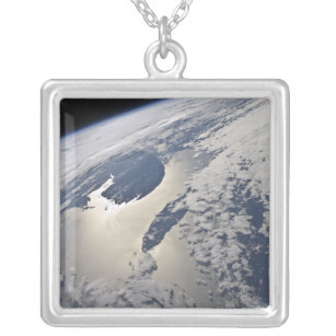 High-oblique view of the Gaspe Peninsula Silver Plated Necklace