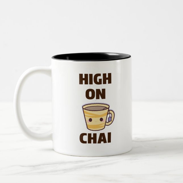 HIGH ON CHAI Two-Tone COFFEE MUG (Left)