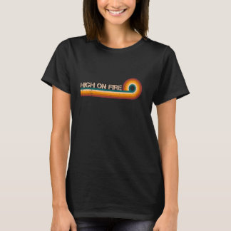 High On Fire Retro Stripes Musician Vintage T-Shirt