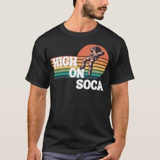 High On Soca Astronaut On Black Background T-Shirt