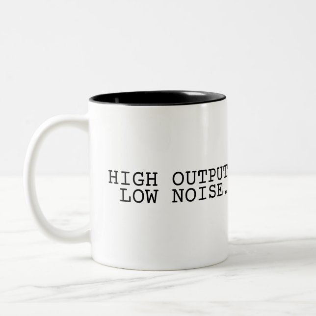 High Output Low Noise Minimalist  Two-Tone Coffee Mug (Left)