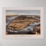 High Over New York City In 1856 Poster at Zazzle