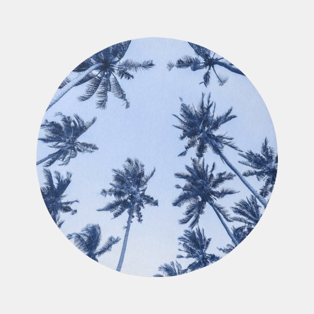 High palm trees, clear blue sky. rug (Front)