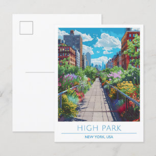 High Park New York USA Vintage Travel  Postcard