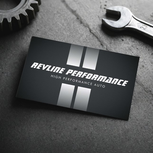 High Performance Auto Racing Stripes Black Business Card (Creator Uploaded)