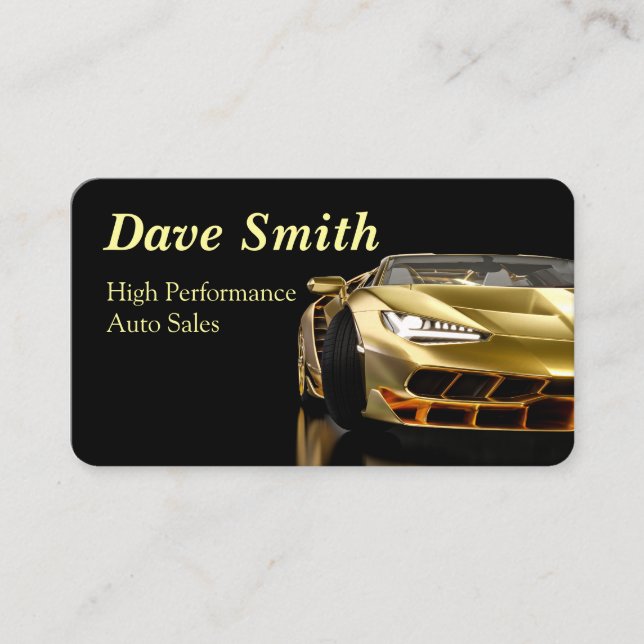 High Performance Automotive Sales & Service  Business Card (Front)