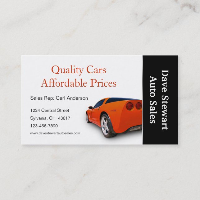High Performance Automotive Service Shop Business Card (Front)