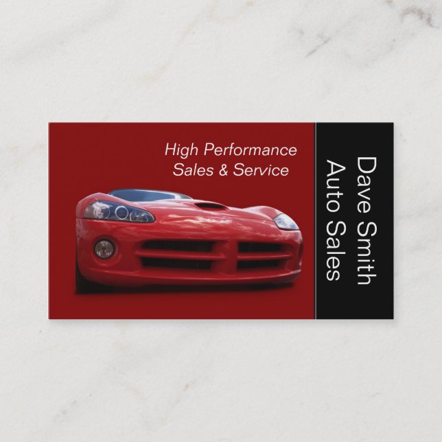 High Performance Car Dealer Business Card (Front)