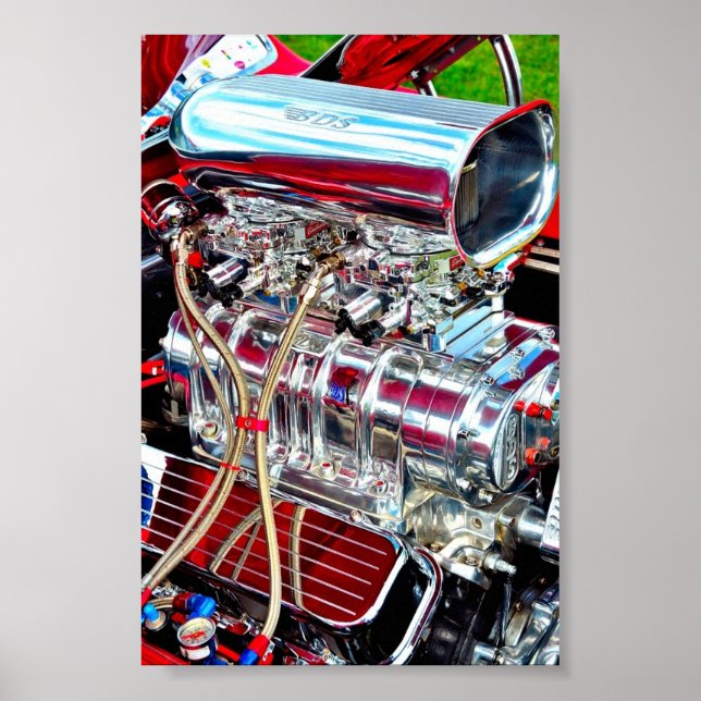 High Performance Car Engine Poster (Front)