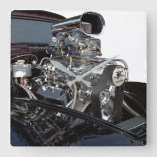 High Perfromance Car Engine Square Wall Clock