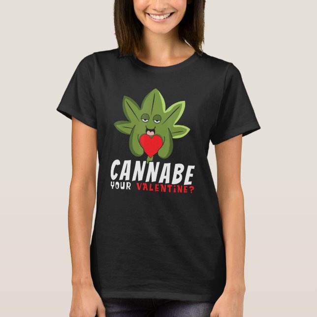 High Plant Funny Adult Valentine Day Humor Happy V T-Shirt (Front)