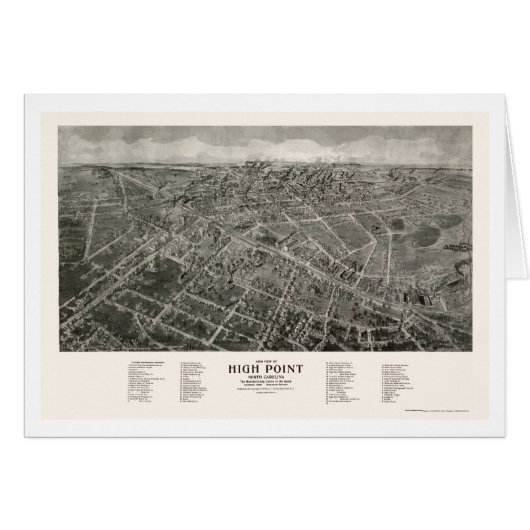High Point, NC Panoramic Map - 1913 Cards (Front Horizontal)