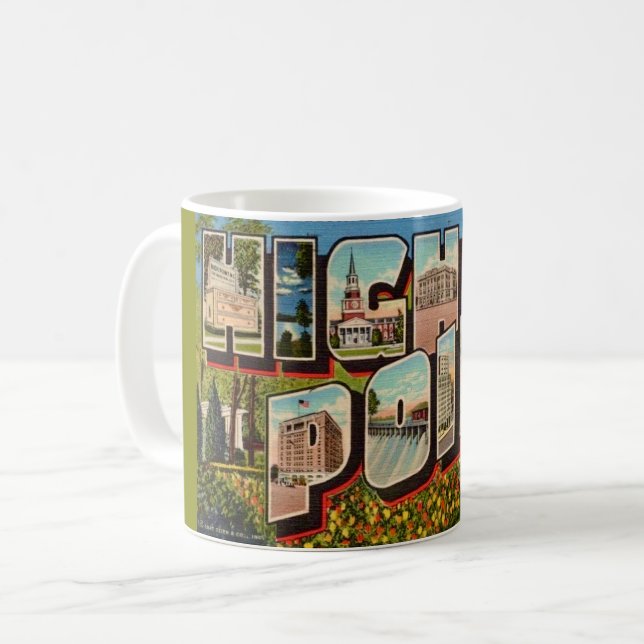 High Point North Carolina Postcard Coffee Mug (Front Left)