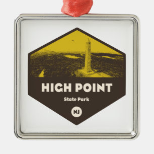 High Point State Park New Jersey Metal Ornament