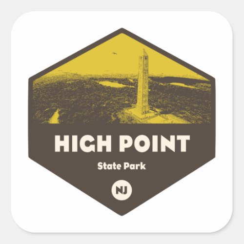 High Point State Park New Jersey Square Sticker