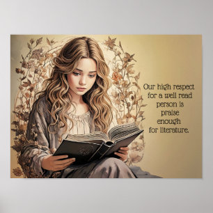 High praise for Literature ** quote Poster