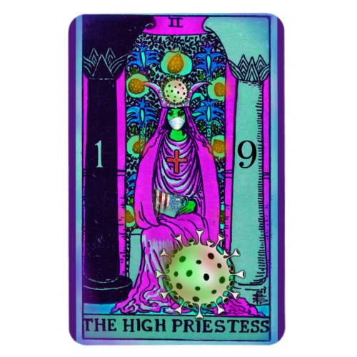 High Priestess Coronavirus Tarot Card Magnet