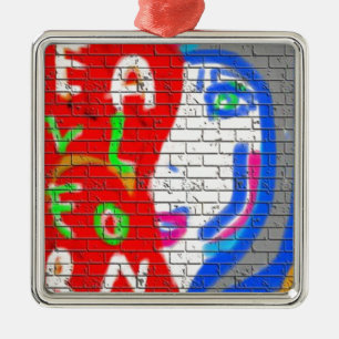 High Priestess Face Never Alone Graffiti Art Metal Ornament