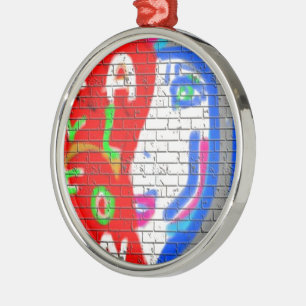 High Priestess Face Never Alone Graffiti Art Metal Ornament