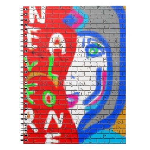 High Priestess Face Never Alone Graffiti Art Notebook
