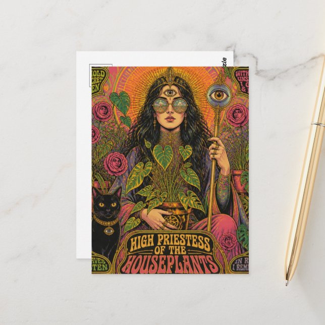 high priestess of houseplants postcard (Front/Back In Situ)