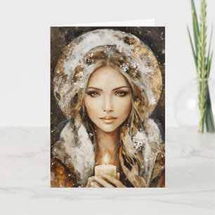 High Priestess of Light Winter Solstice & Yule Holiday Card