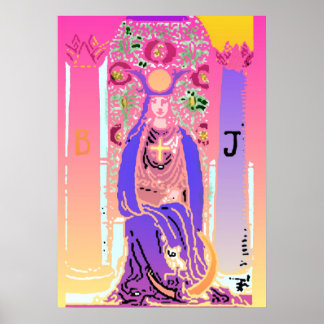 High Priestess Purple Pink Tarot Poster