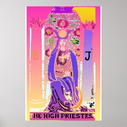 High Priestess Purple Pink Tarot Poster