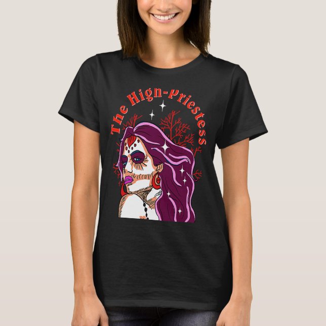 High Priestess Tarot Card Character Los Dios De Lo T-Shirt (Front)