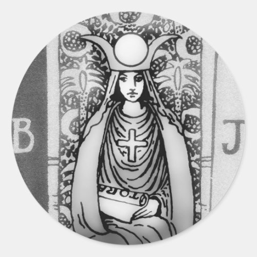 High Priestess Tarot Classic Round Sticker