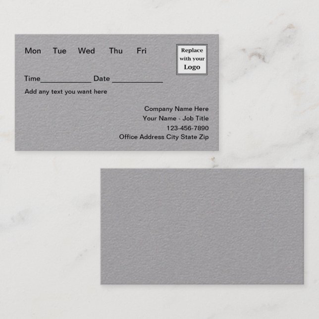 High Quality Appointment Businesscards Combination Card (Front/Back)