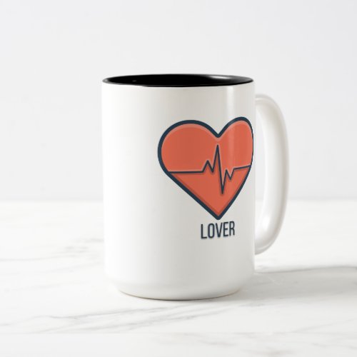 High Quality Black Mug Cool Heart Two_Tone Coffee Mug