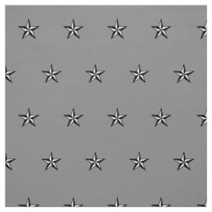 High Quality Cotton Gray Nautical Star Fabric
