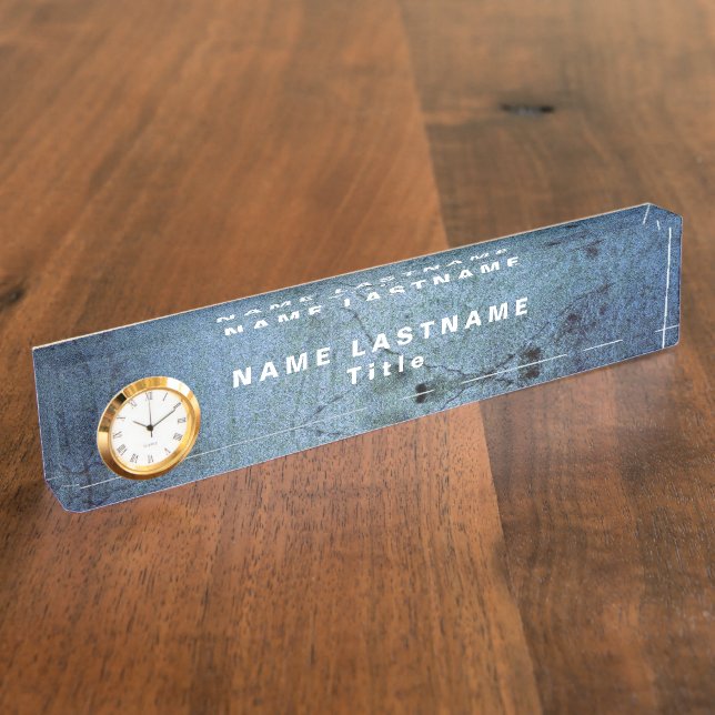 High quality desk name plate with clock (Side)