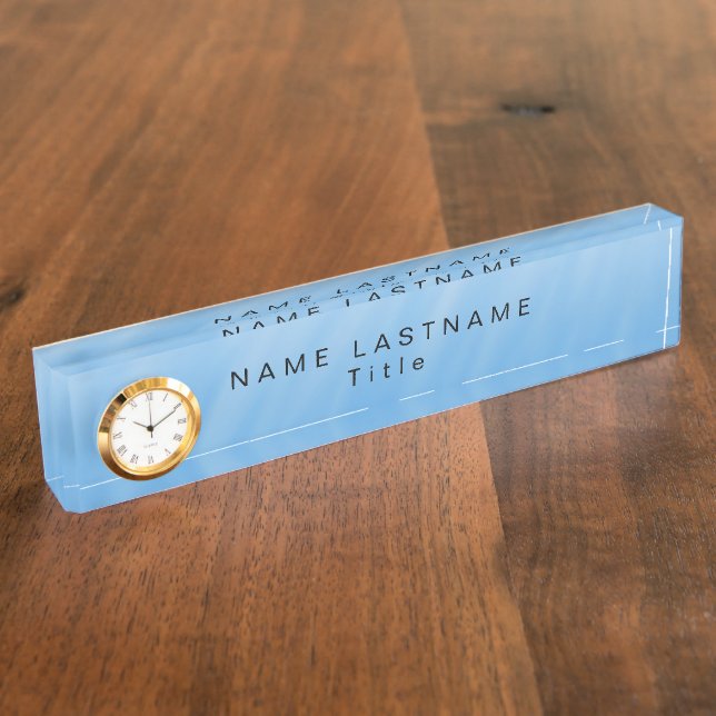 High quality desk name plate with clock (Side)