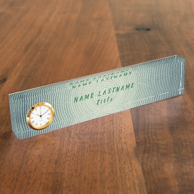 High quality desk name plate with clock (Side)