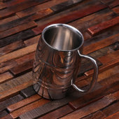 High Quality Etched Monogram 14 oz. Steel Beer Mug (Top)