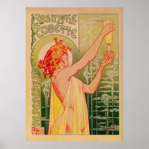 High quality French art nouveau Absinthe Robette Poster