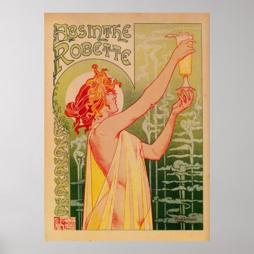 High quality French art nouveau Absinthe Robette Poster