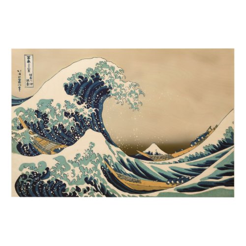 High Quality Great Wave off Kanagawa 36 x 24 Wood Wall Art