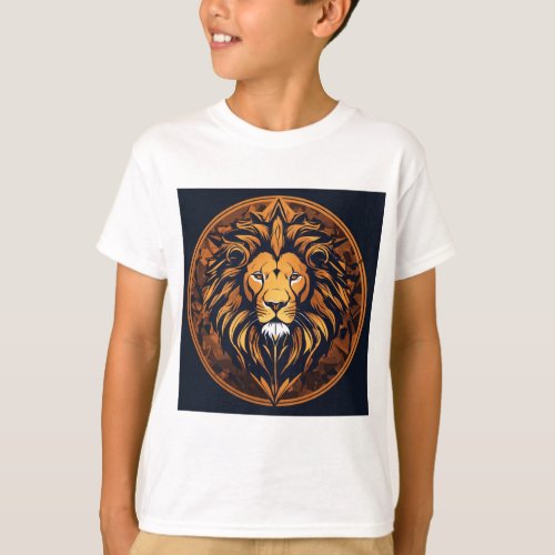 High Quality Lion Face Printed T_Shirt