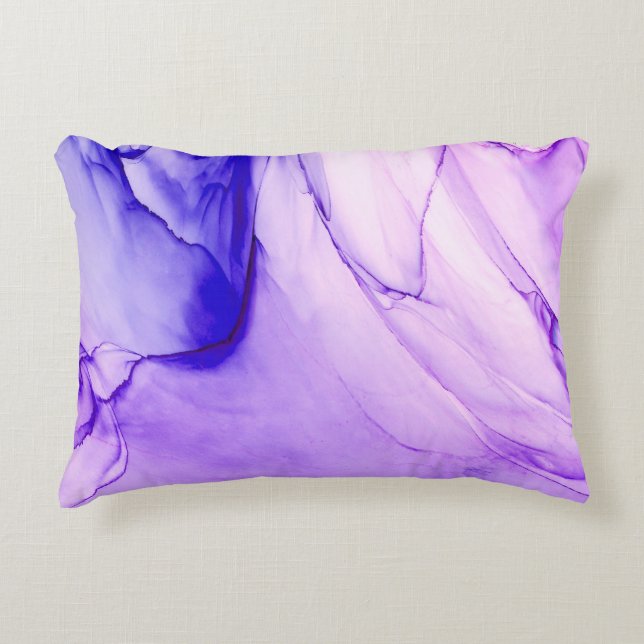 High-quality modern abstract painting rendered wit accent pillow (Front)