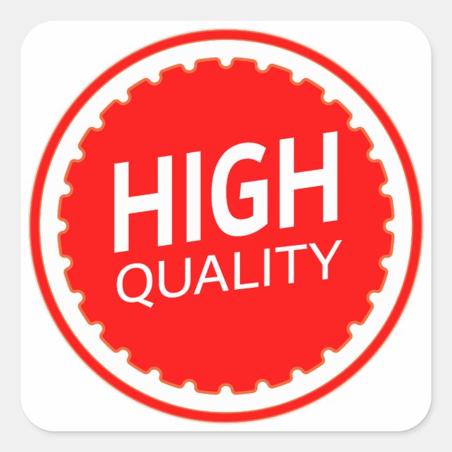 High Quality Red Badge  Square Sticker (Front)