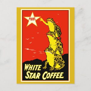 High quality retro vintage White Star Coffee ad Postcard